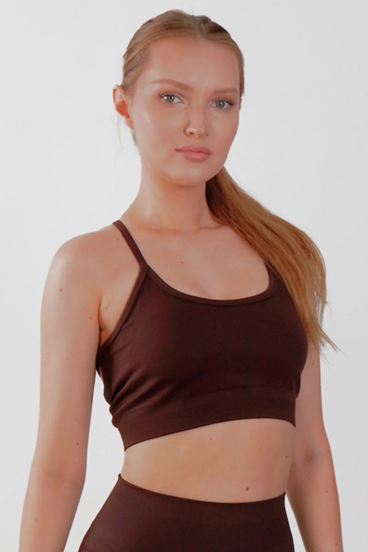 Virtus Ayarlanabilir Askılı Pedli Seamless Bra - Kahverengi