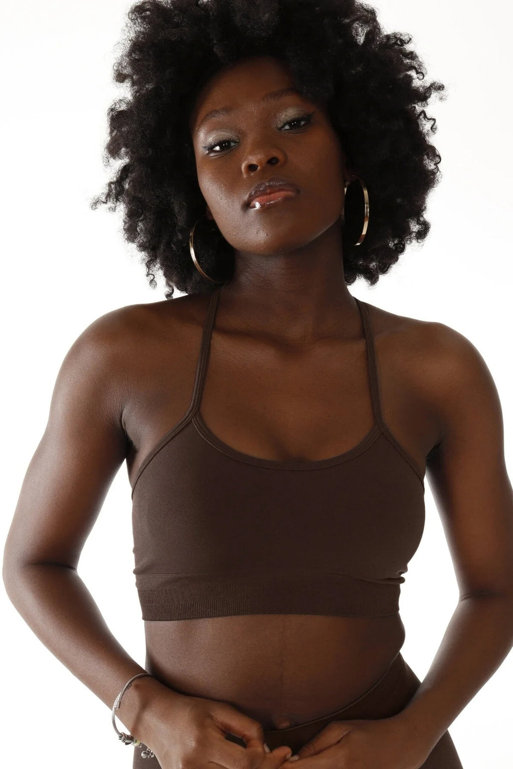 Virtus Ayarlanabilir Askılı Pedli Seamless Bra - Kahverengi