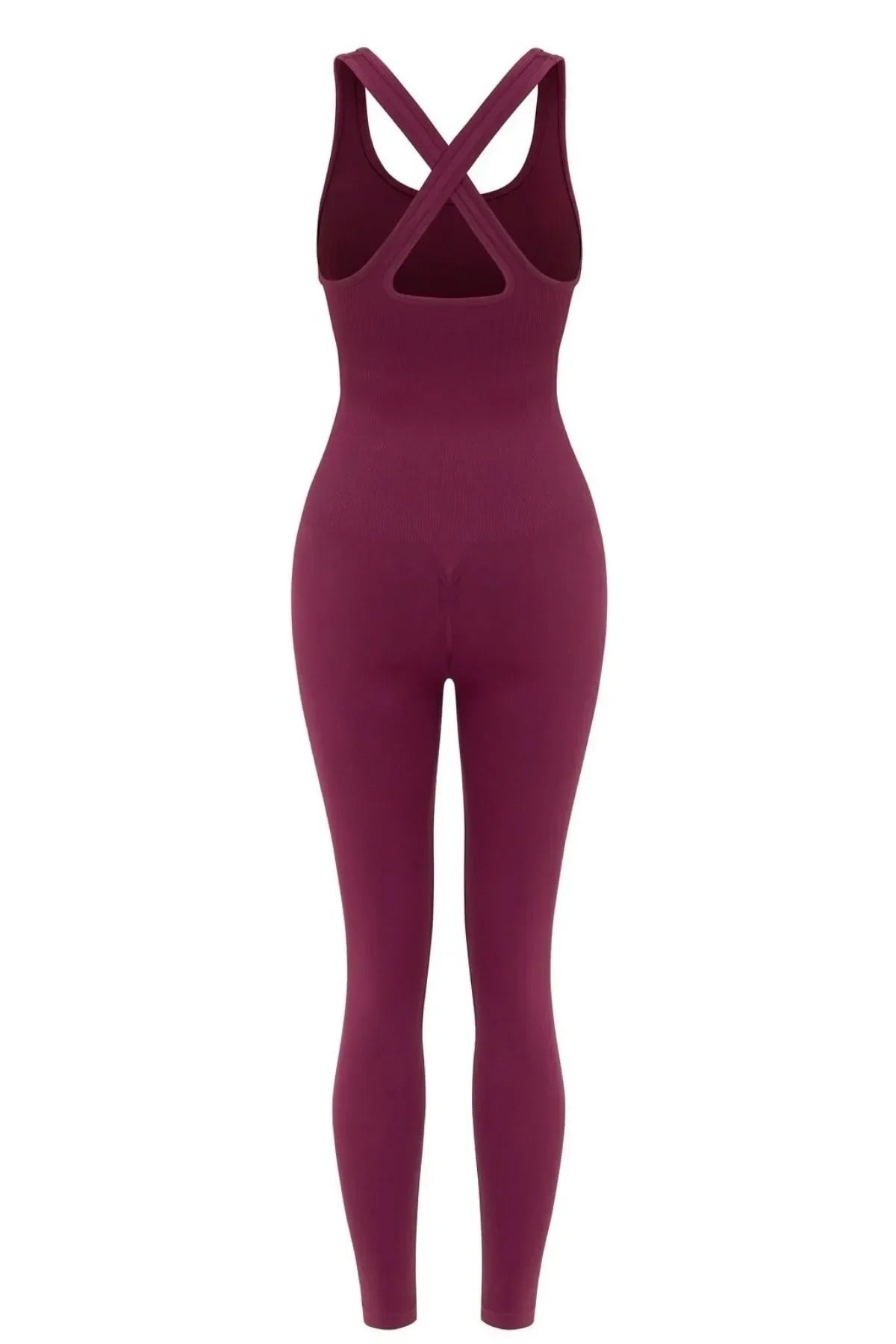 Virtus Büzgülü Pedsiz Seamless Tulum - Bordo