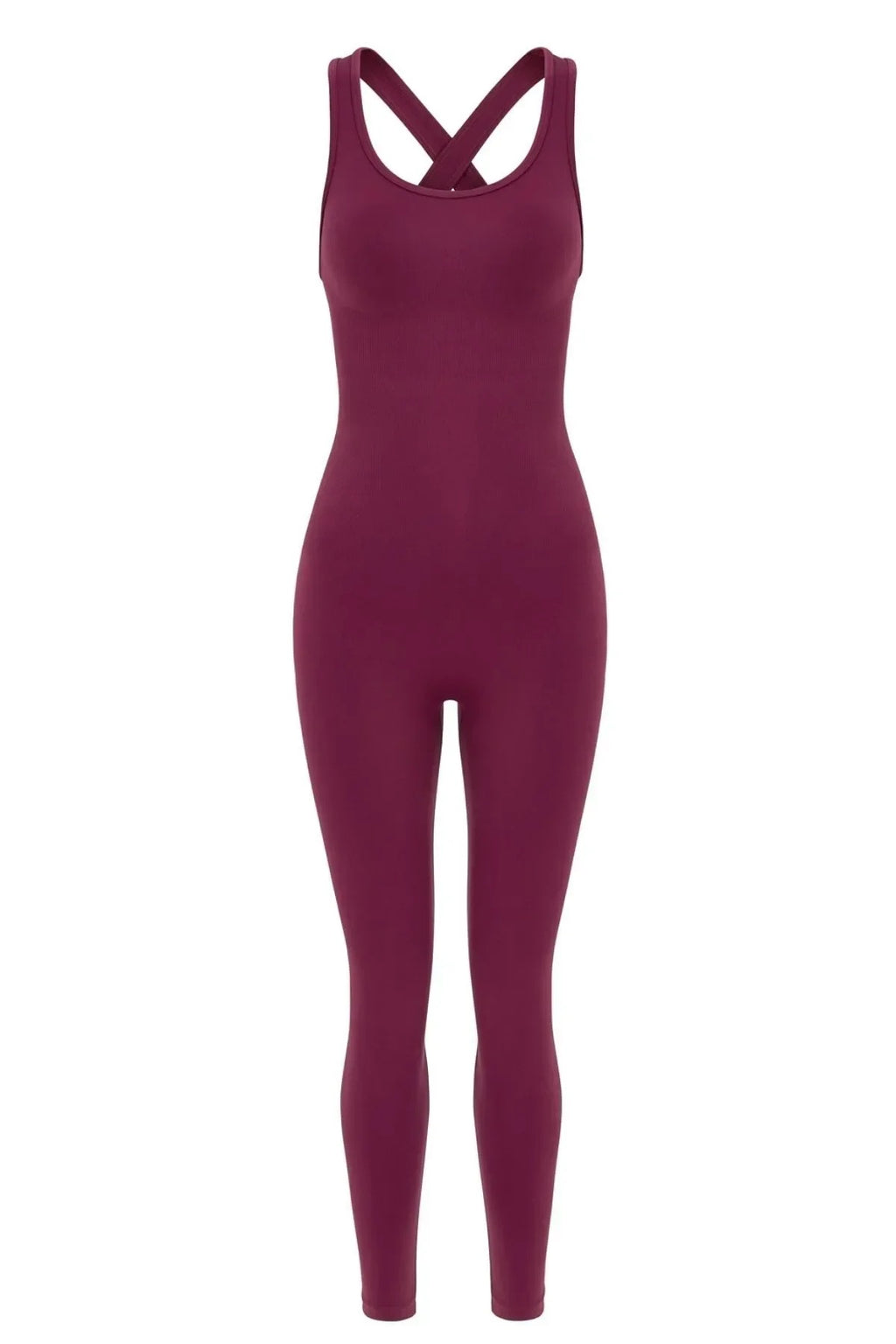 Virtus Büzgülü Pedsiz Seamless Tulum - Bordo