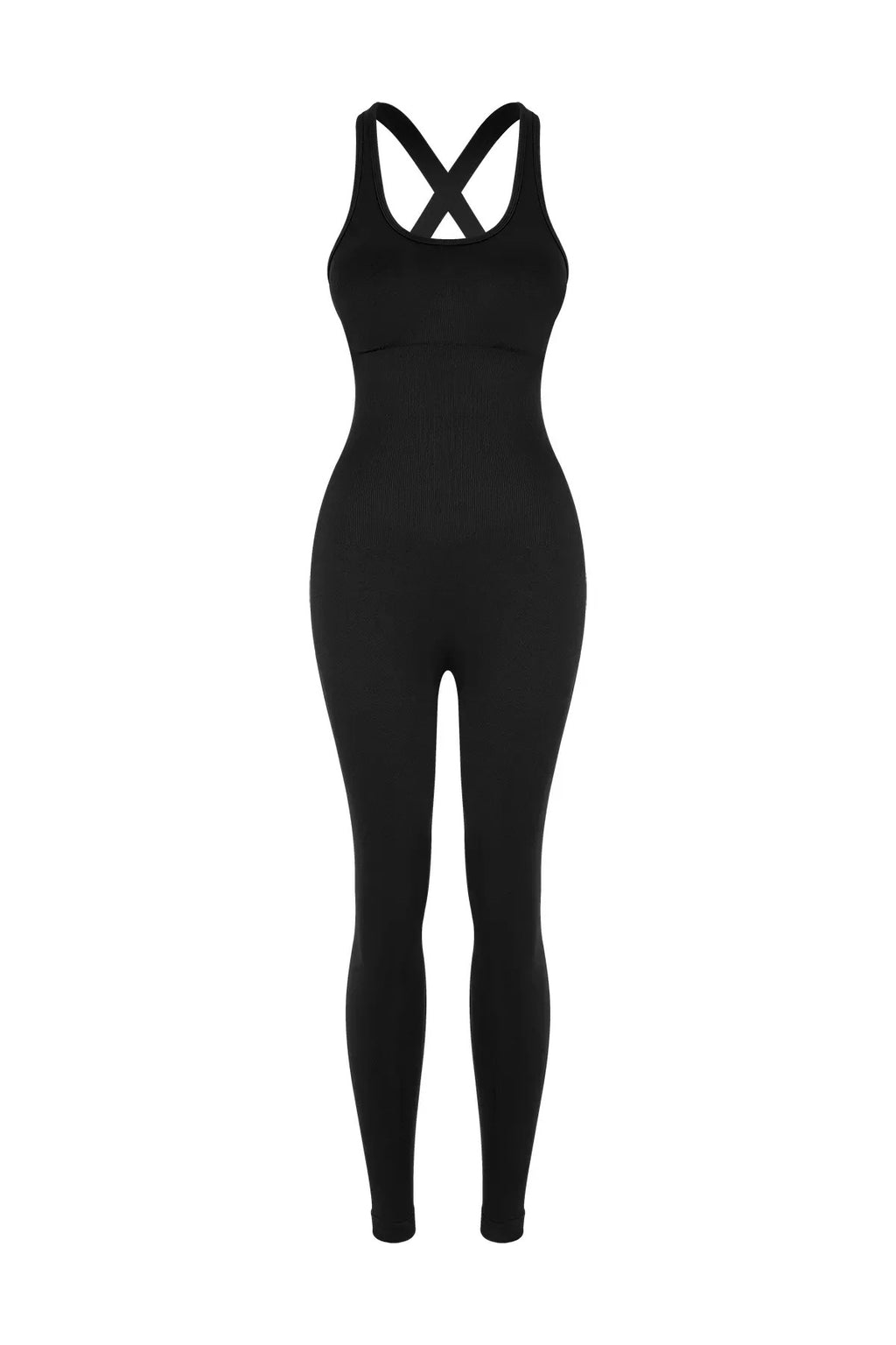 Virtus Büzgülü Pedsiz Seamless Tulum - Siyah