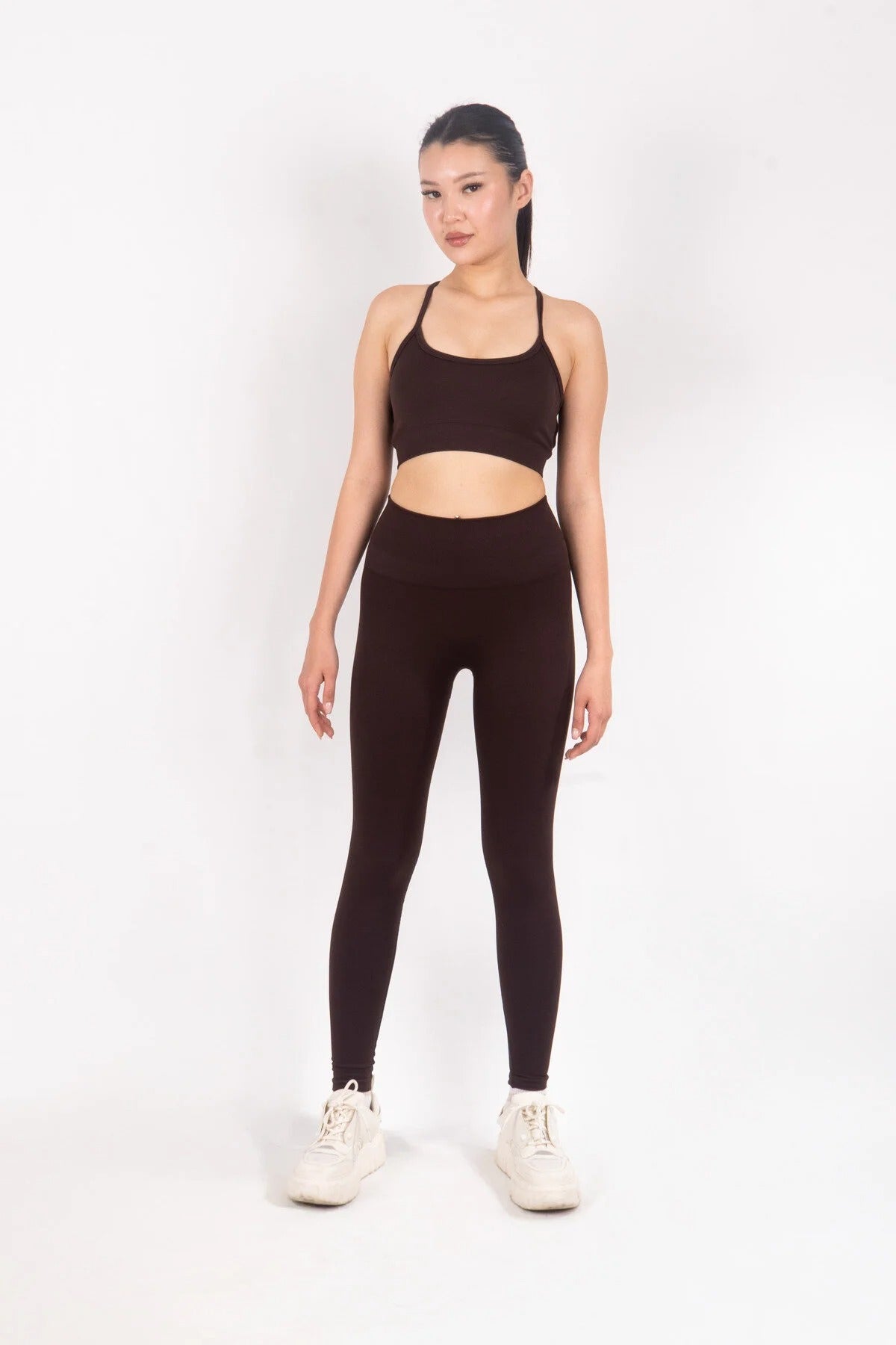 Virtus Seamless Büzgüsüz Tayt - Kahverengi