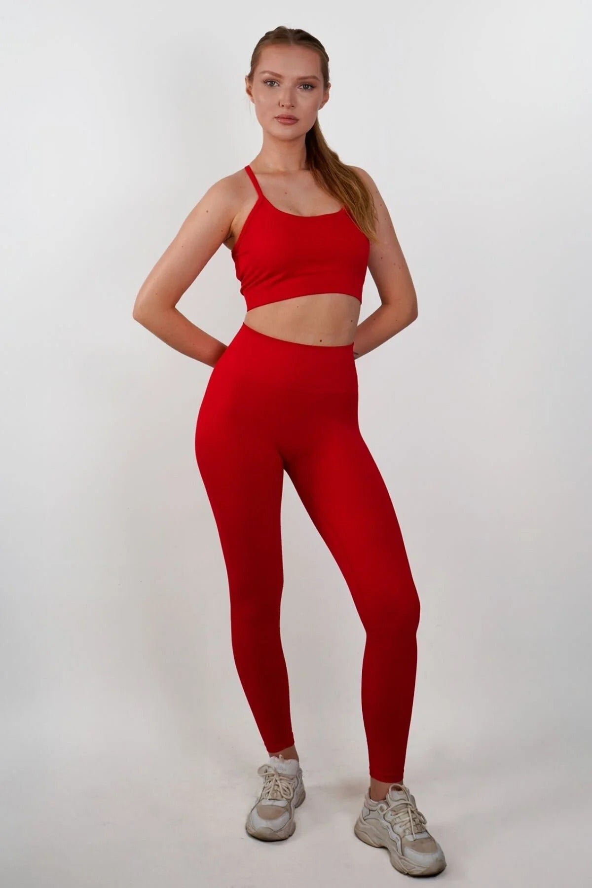 Virtus Seamless Büzgüsüz Tayt - Kırmızı