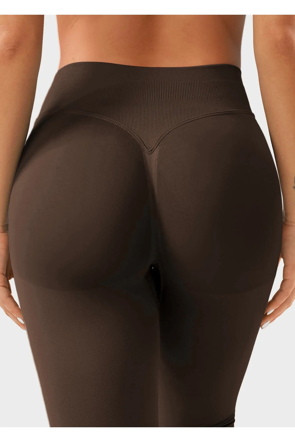 LUNA Büzgülü Seamless Spor Tayt - Kahverengi