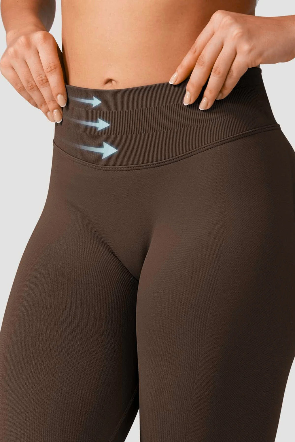 LUNA Büzgülü Seamless Spor Tayt - Kahverengi