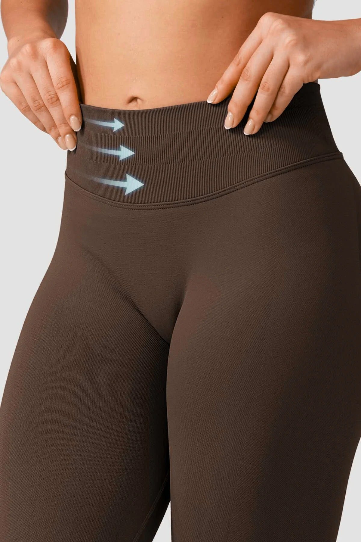 LUNA Büzgülü Seamless Spor Tayt - Kahverengi