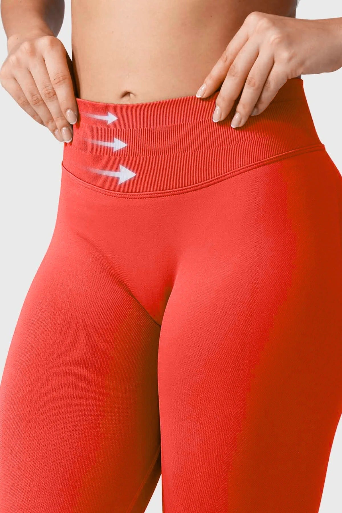 LUNA Büzgülü Seamless Spor Tayt - Kırmızı