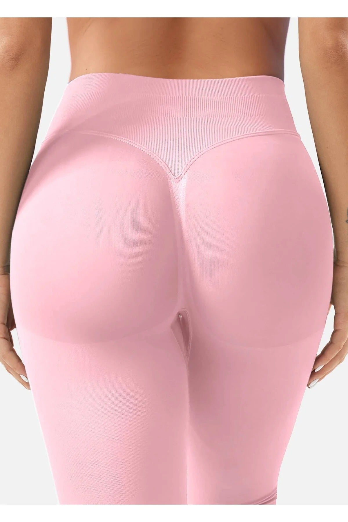 LUNA Büzgülü Seamless Spor Tayt - Pembe