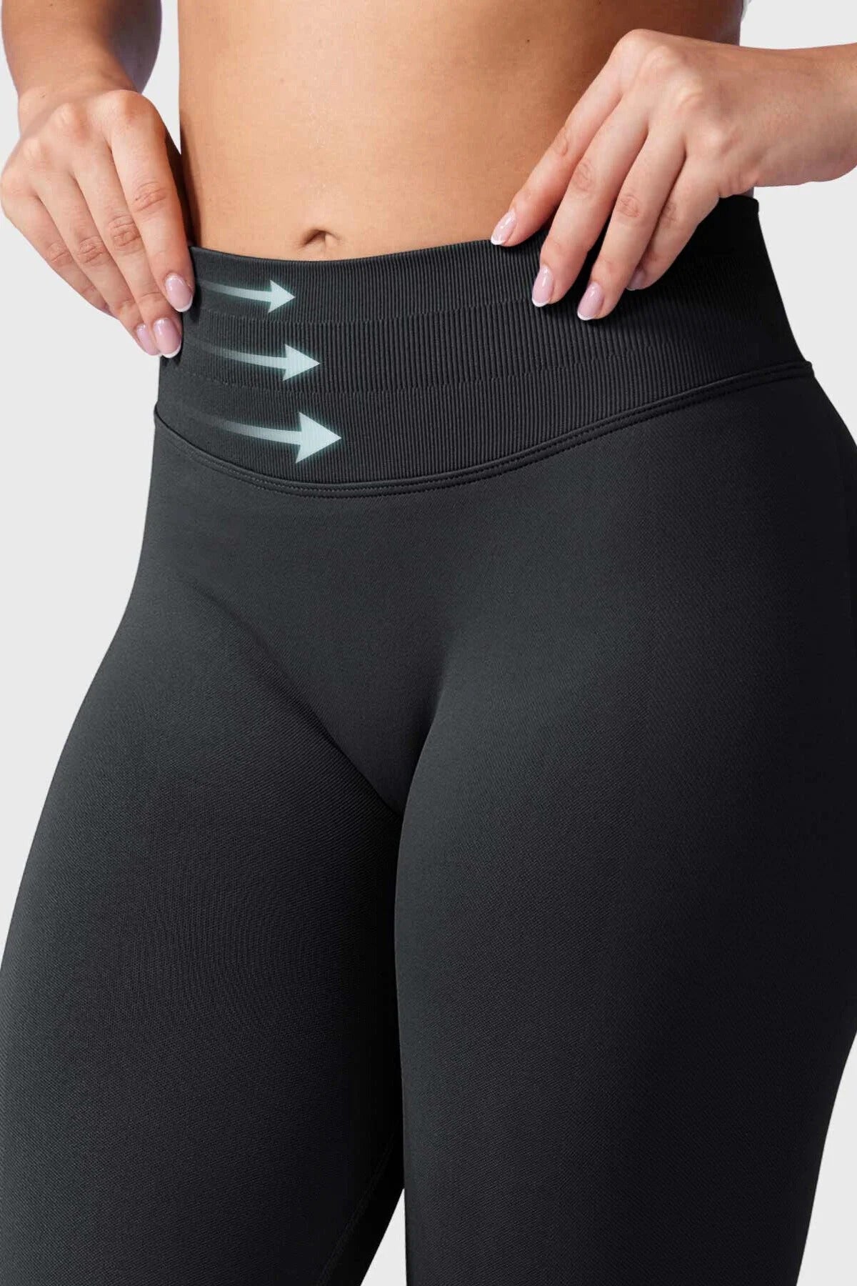 LUNA Büzgülü Seamless Spor Tayt - Siyah