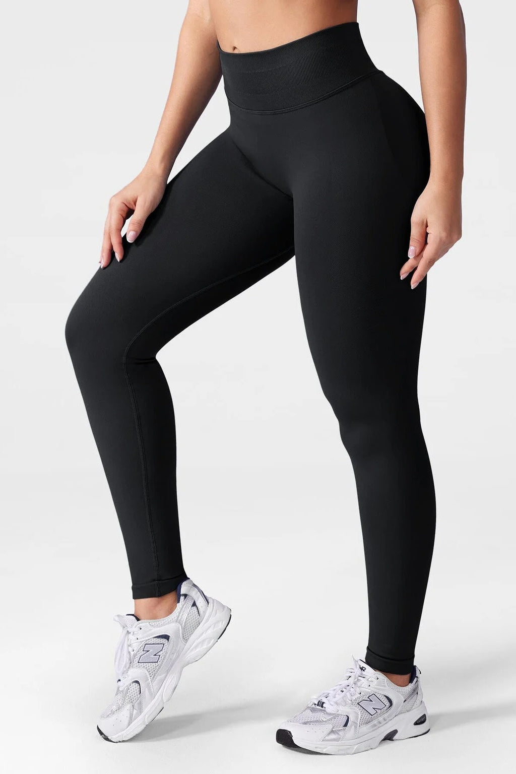 LUNA Büzgülü Seamless Spor Tayt - Siyah