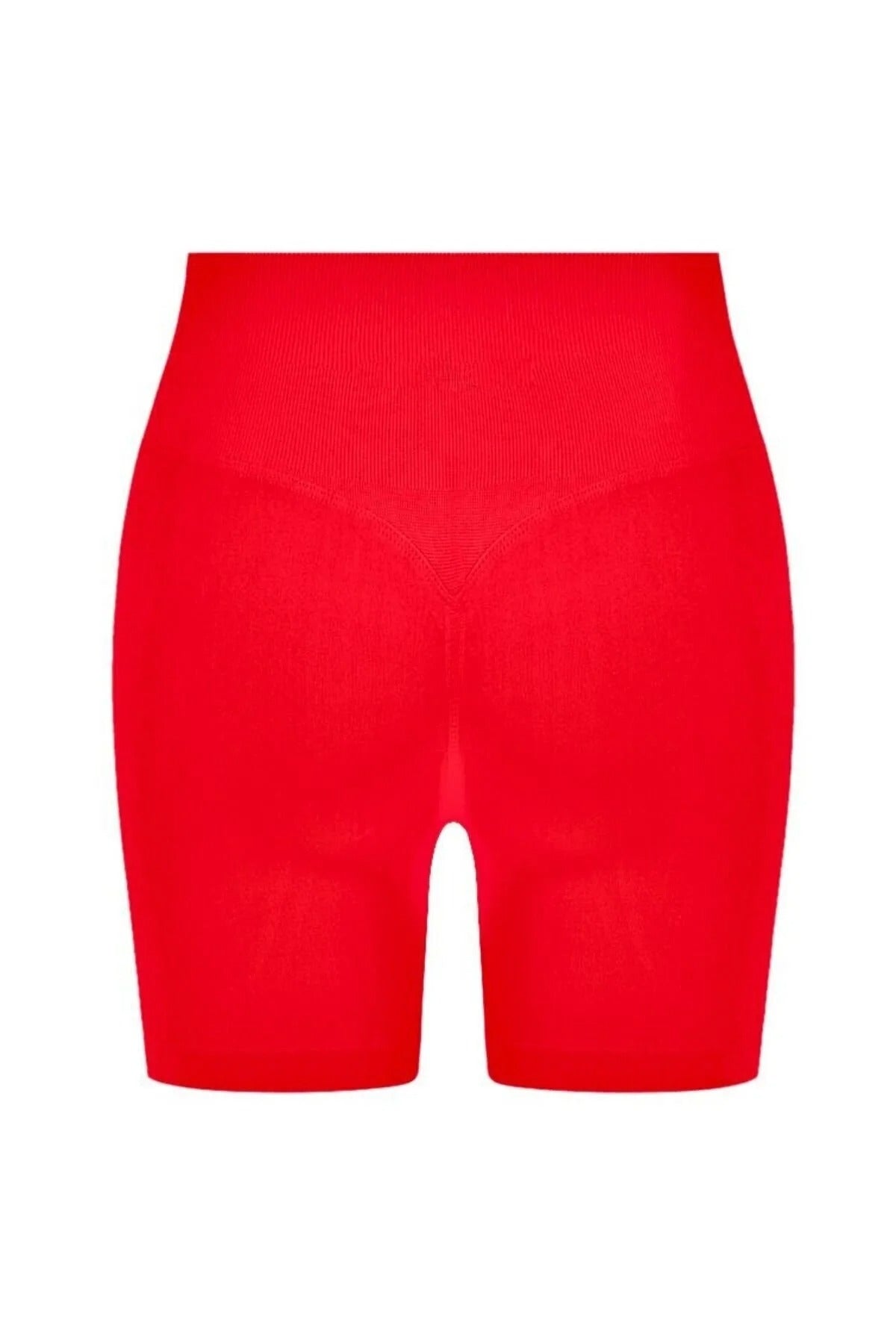 LUNA Büzgülü Seamless Spor Şort - Kırmızı