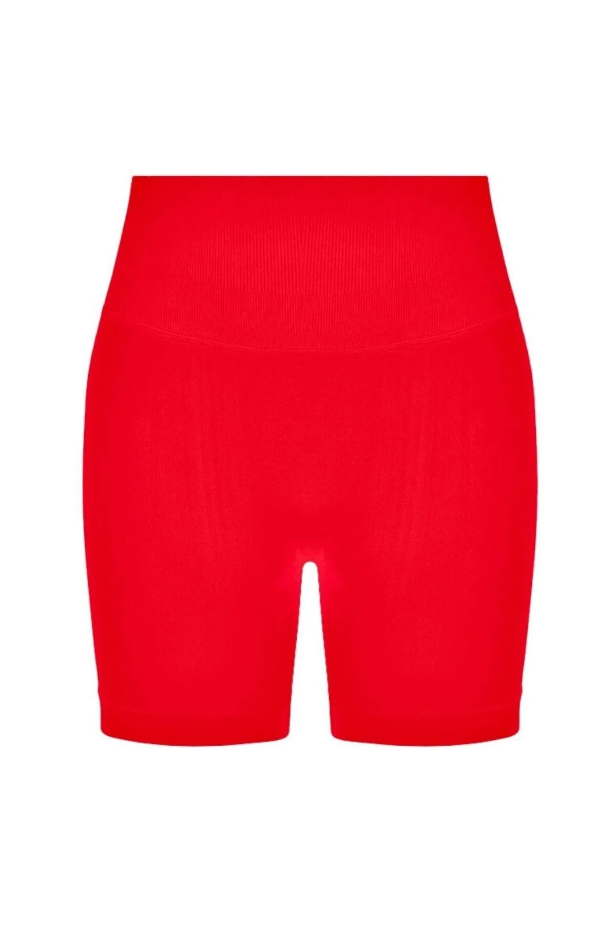 LUNA Büzgülü Seamless Spor Şort - Kırmızı