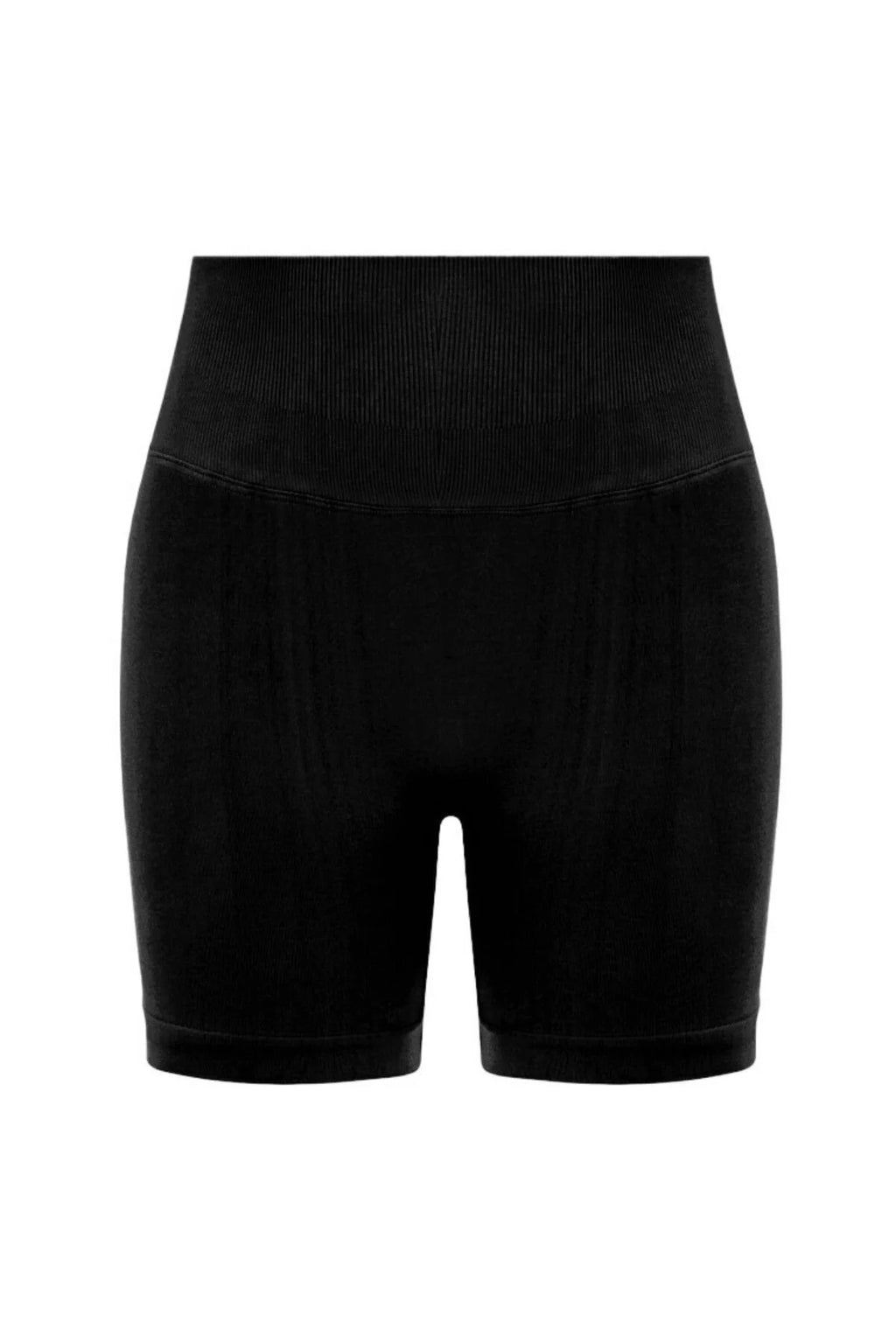 LUNA Büzgülü Seamless Spor Şort - Siyah