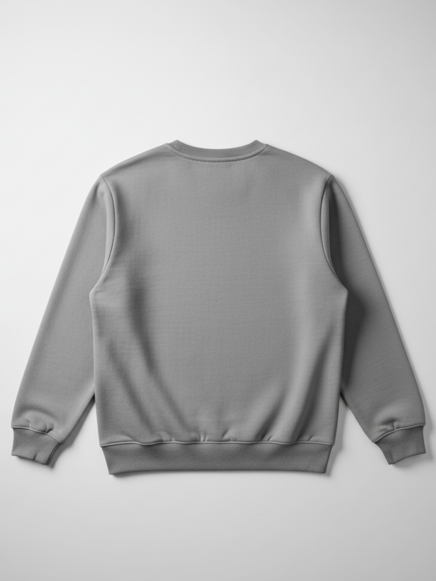 Basic 3 İplik Ekstra Kalın Kışlık Sweatshirt | Şardonlu Pamuklu Bisiklet Yaka | GRİ