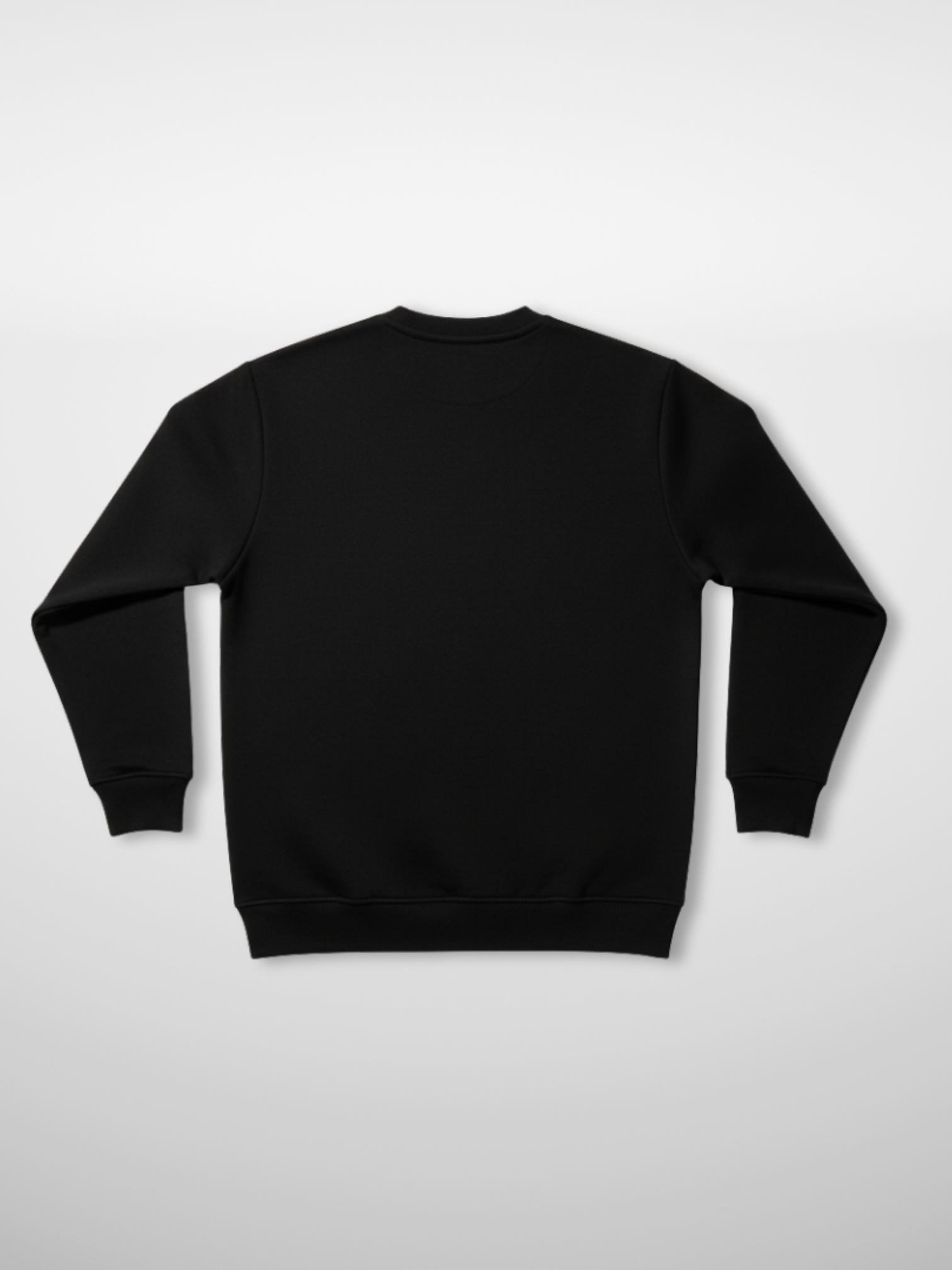 Basic 3 İplik Ekstra Kalın Kışlık Sweatshirt | Şardonlu Pamuklu Bisiklet Yaka | SİYAH