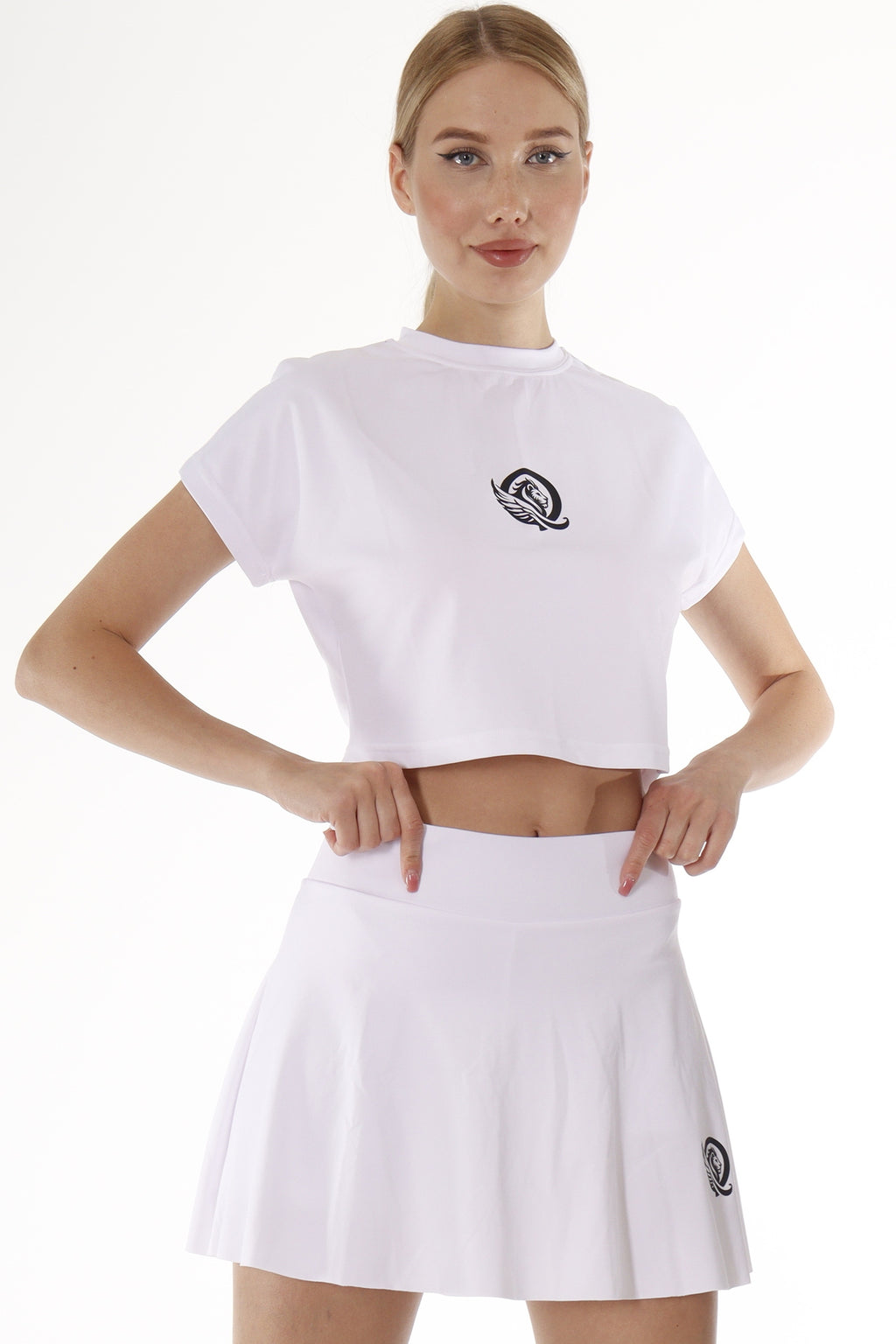 Kurzarm-T-Shirt mit Rundhalsausschnitt – Weiß